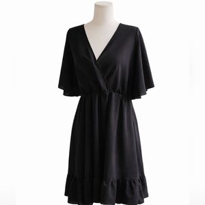 Womens Black Mini Dress With Lace Details On The Back Size L Business Casual